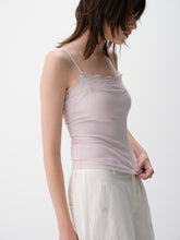 Lace Trim Adjustable Spaghetti Stretch Camisole Lavender