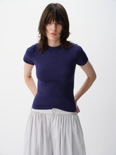 Basic Sculpted Fit Solid Slim Short-Sleeve Tee Blue