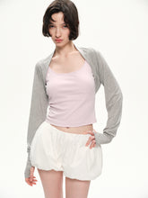 Lyocell weave cardigan sweater gray