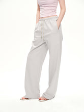 Elastic belt beltdrawstring casual jogger pants smoky gray