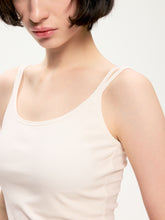 Double shoulder strap fitted halter-neck dress creamy white