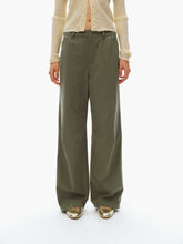 Mid-Low Waist Casual Trousers sage green