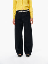 Mid-Raw Denim Structured Straight-Leg Jeans navy black