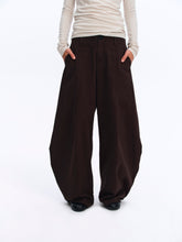 Mid-Rise Cotton Structured Wide-Leg Pants gray