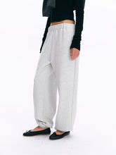 Mid-Rise Elastic Cuff Jogger Pants gray