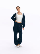 Mid-Rise Elastic Cuff Jogger Pants blue