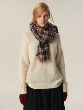 Alpaca Wool V-Neck Drop-Shoulder Sweater apricot