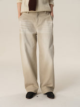 Low-Rise Baggy Light Gray Wash Jeans light gray