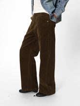 Mid-Low Rise Cotton Corduroy Straight-Leg Pants military green