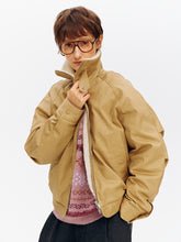 Stand Collar Patchwork Shearling Heavyweight Parka Puffer khaki