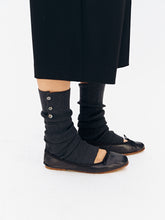 Wool Blend Button-Detailed Sock Boots charcoal