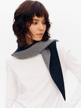 Reversible Wool Polka Dot Triangle Scarf slate blue