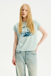 Relaxed Nautical Print Short-Sleeve T-Shirt Light Green