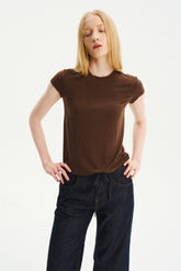 Essential Crew-Neck Short-Sleeve T-Shirt Chocolate Brown