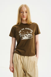 Relaxed Nautical Print Short-Sleeve T-Shirt Army Green
