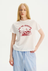 Relaxed Nautical Print Short-Sleeve T-Shirt Ivory