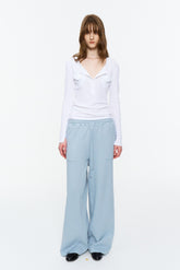 Elastic-Waist Long Sweatpants Frost Blue