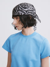 Textured Print Silk Scarf Gray