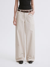 Mid-Low Rise Straight-Leg Basic Casual Pants Khaki