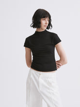 Mock Neck Slim Fit T-Shirt Black