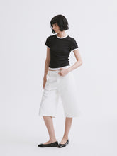 Low-Rise White Denim Bermuda Shorts White