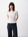 Basic Sculpted Fit Solid Slim Short-Sleeve Tee White