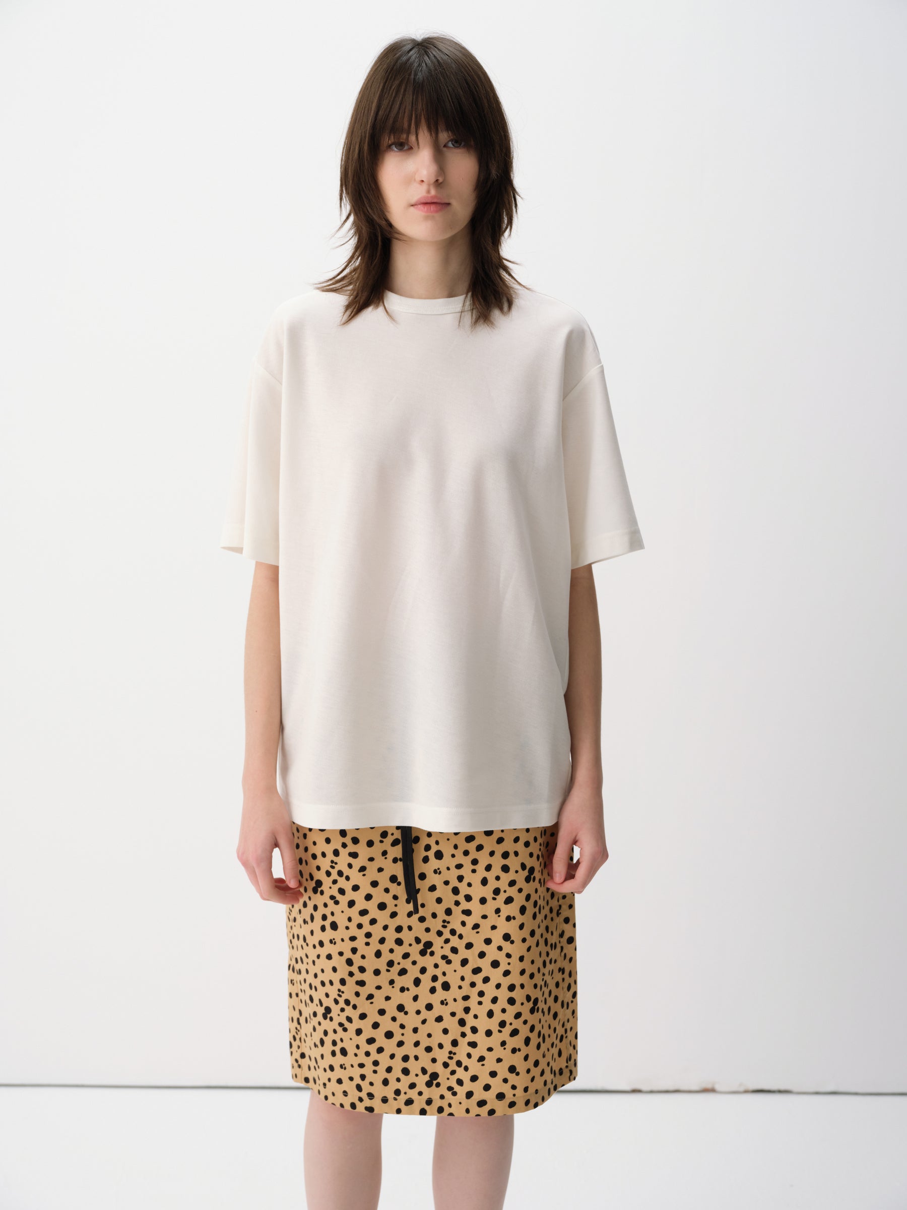 Cotton Relaxed Drop Shoulder Everyday Short-Sleeve Tee White