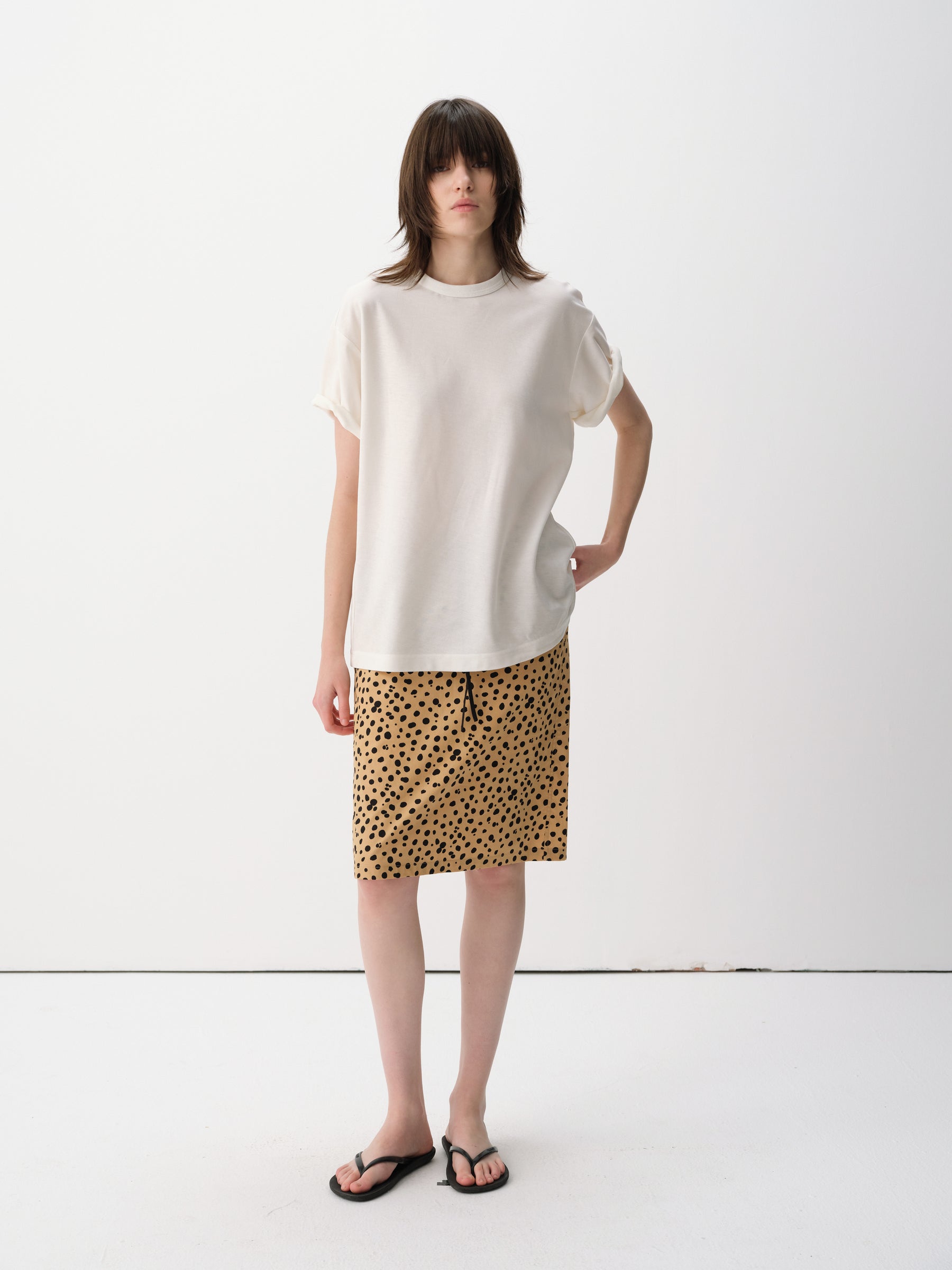 Cotton Relaxed Drop Shoulder Everyday Short-Sleeve Tee White