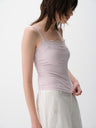 Lace Trim Adjustable Spaghetti Stretch Camisole Lavender