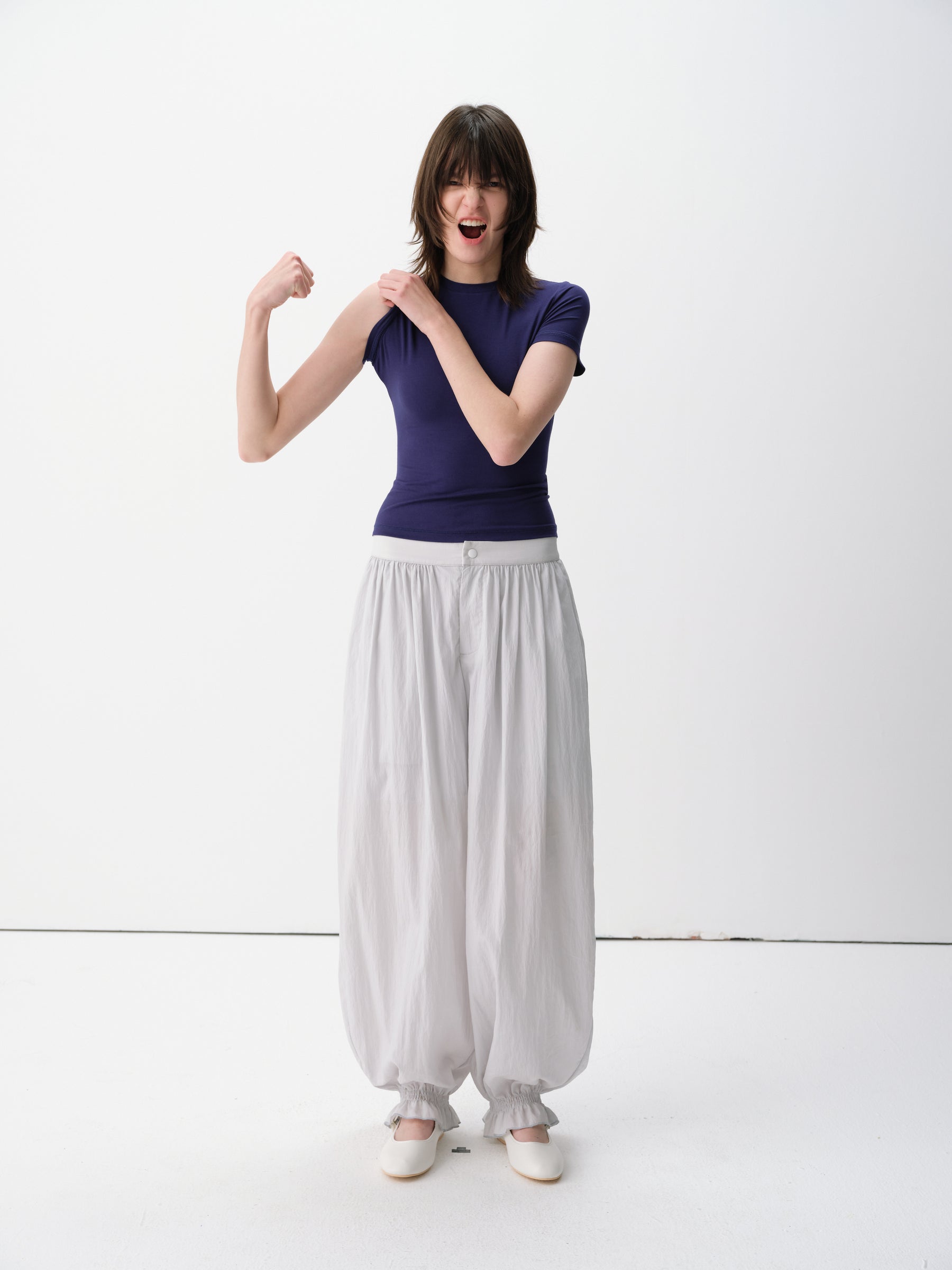 Basic Sculpted Fit Solid Slim Short-Sleeve Tee Blue