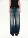 Levan make old abrade jeans blue