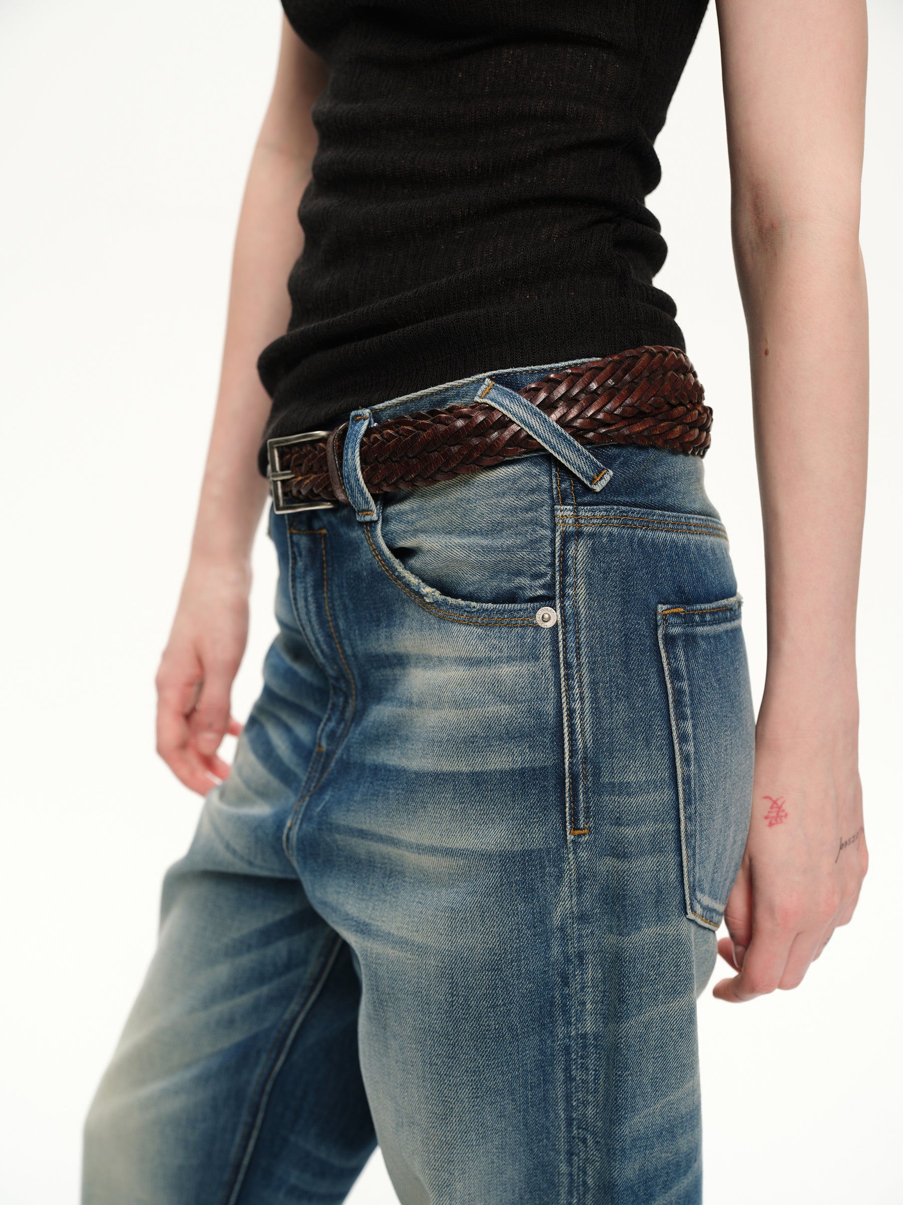 Levan make old abrade jeans blue