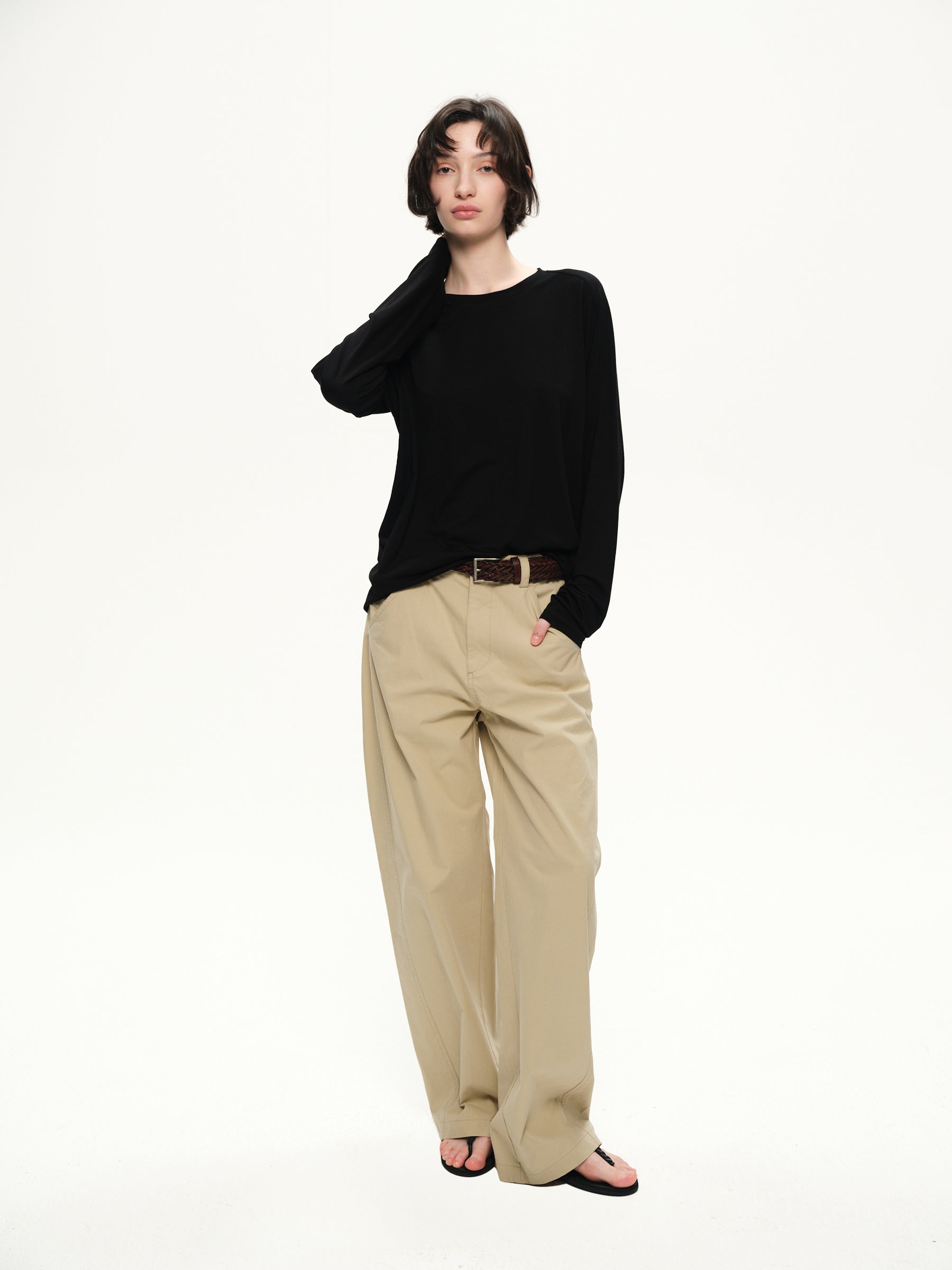 Levan paper sensation casual pants light khaki