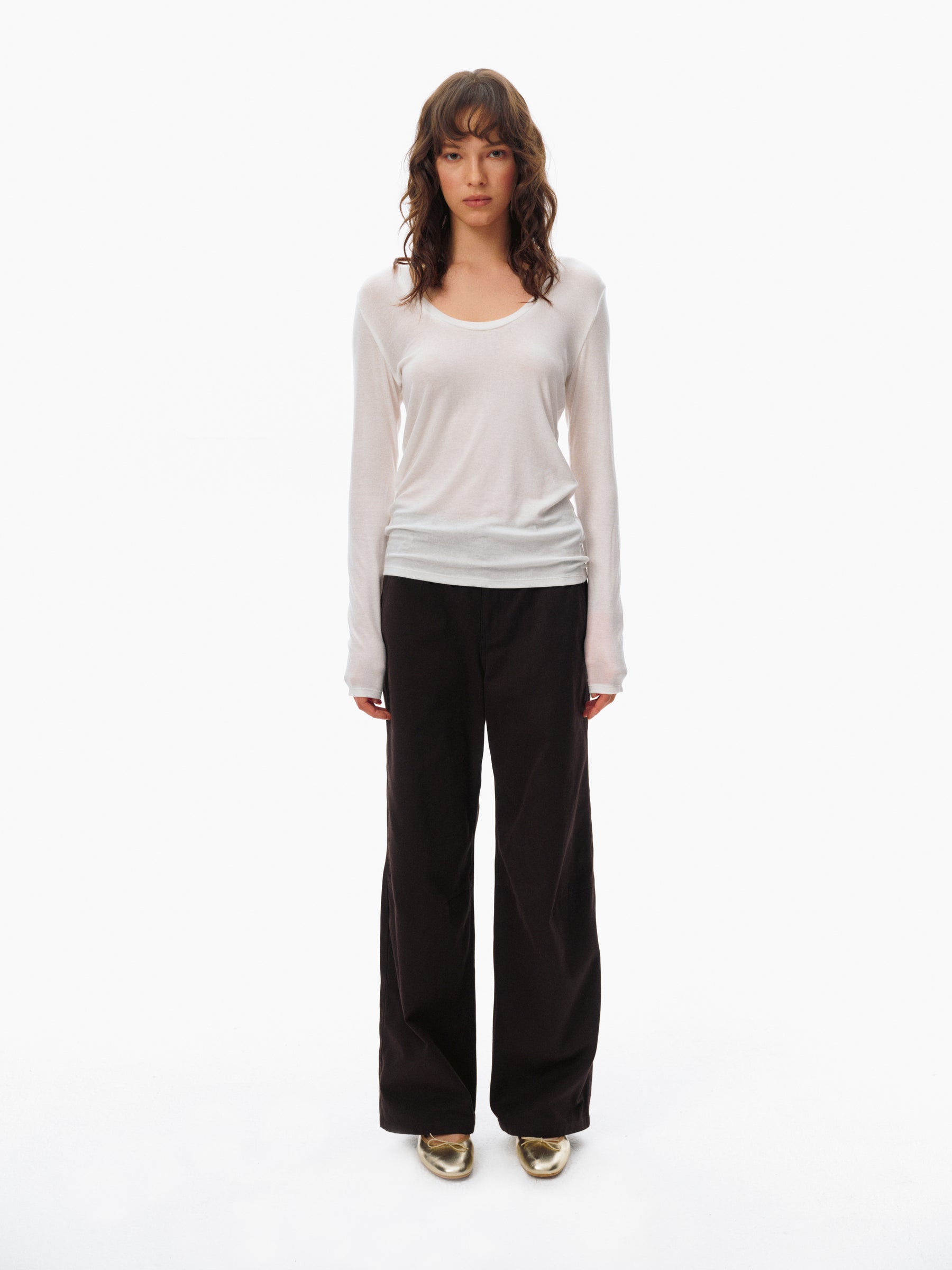 Mid-Low Waist Casual Trousers black
