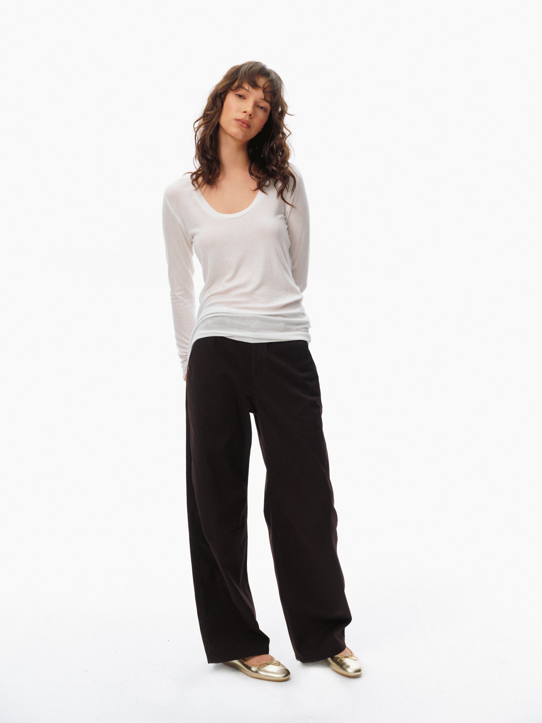Mid-Low Waist Casual Trousers black