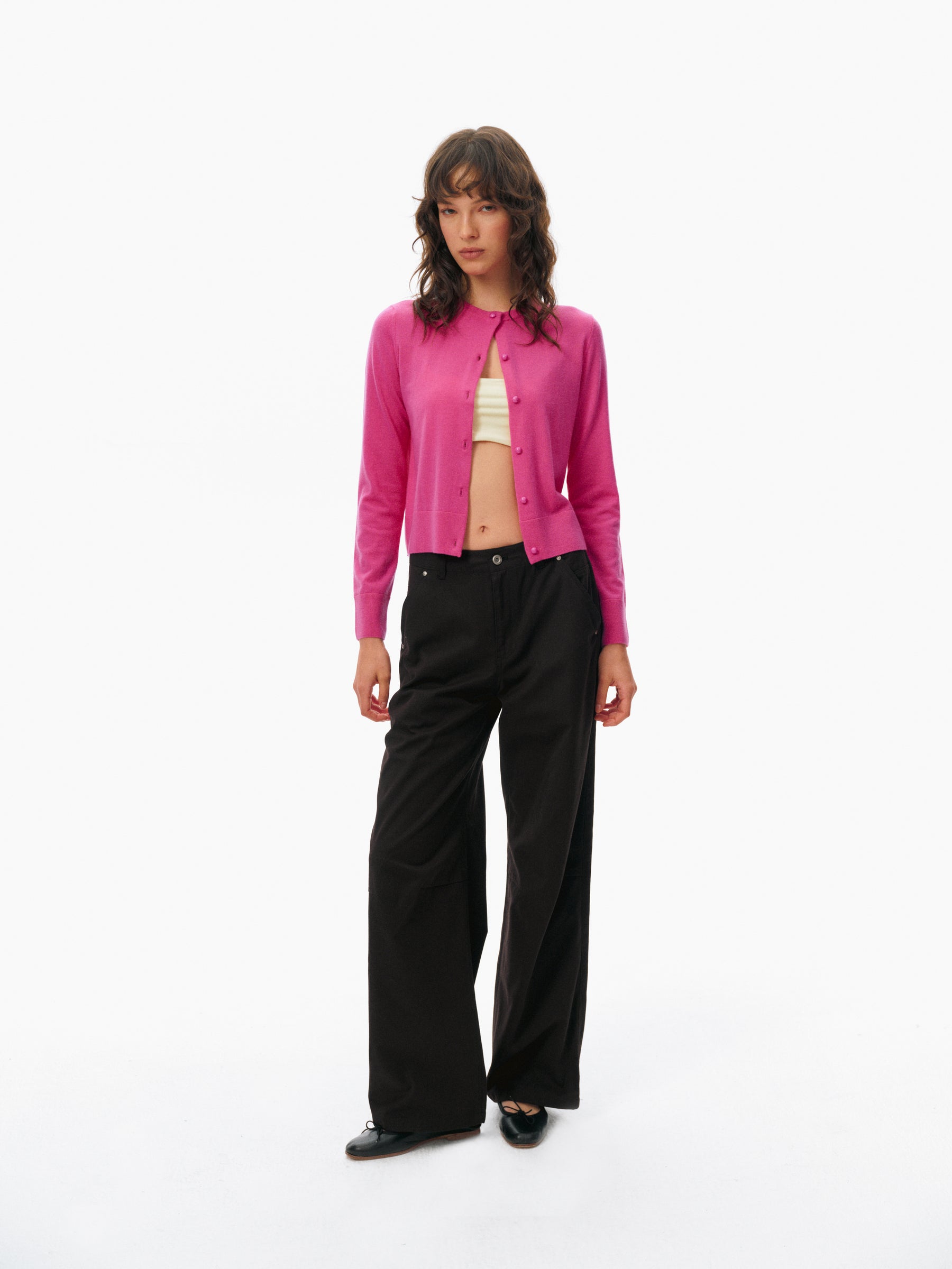 Mid-Low Waist Casual Trousers black
