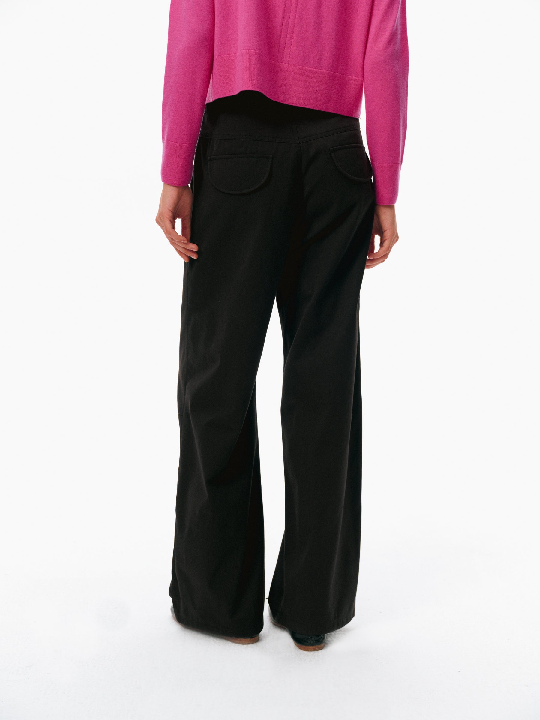 Mid-Low Waist Casual Trousers black