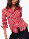 Vintage Red & White Check Regular Fit Slim Shirt gingham