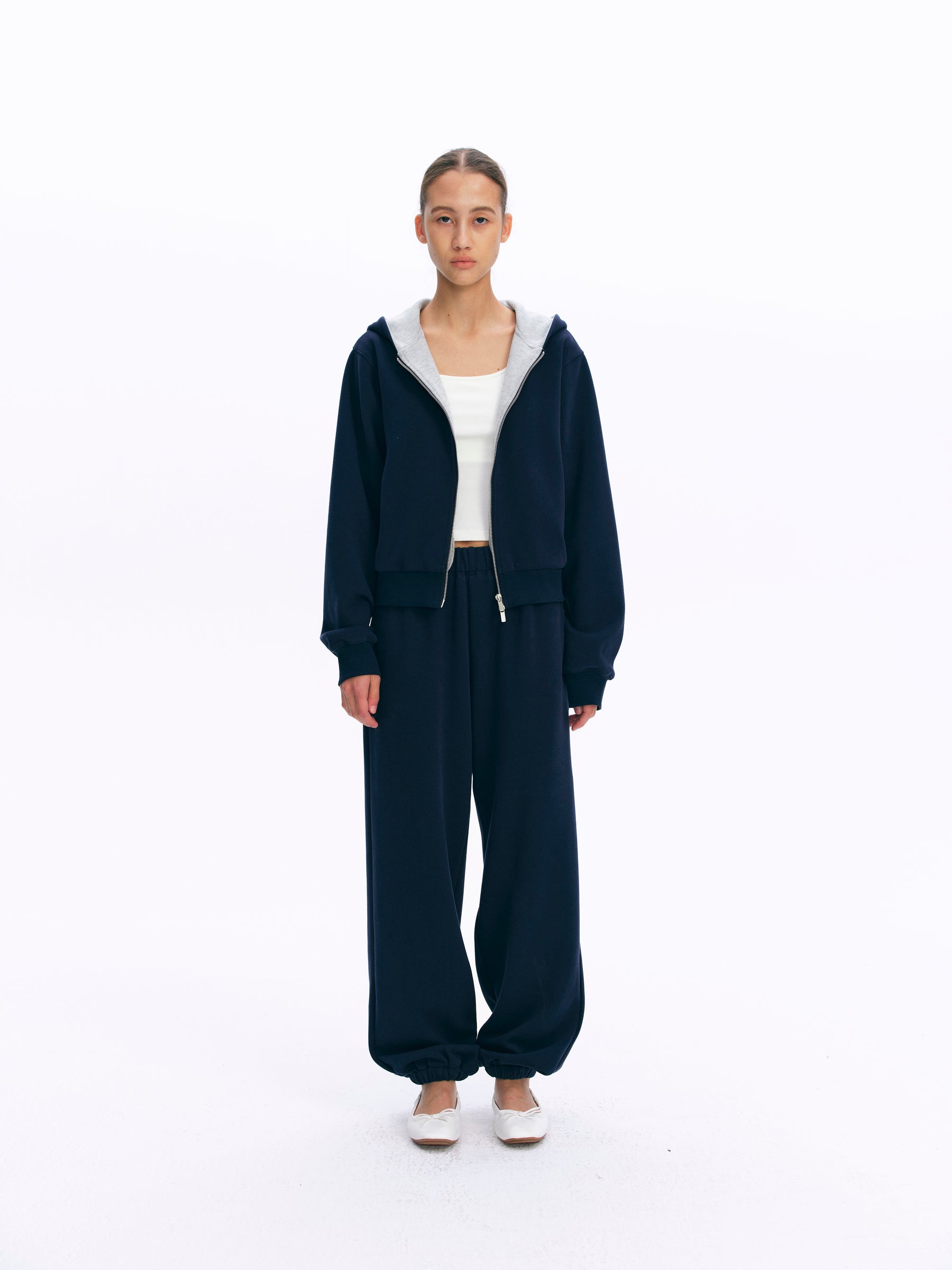 Mid-Rise Elastic Cuff Jogger Pants blue
