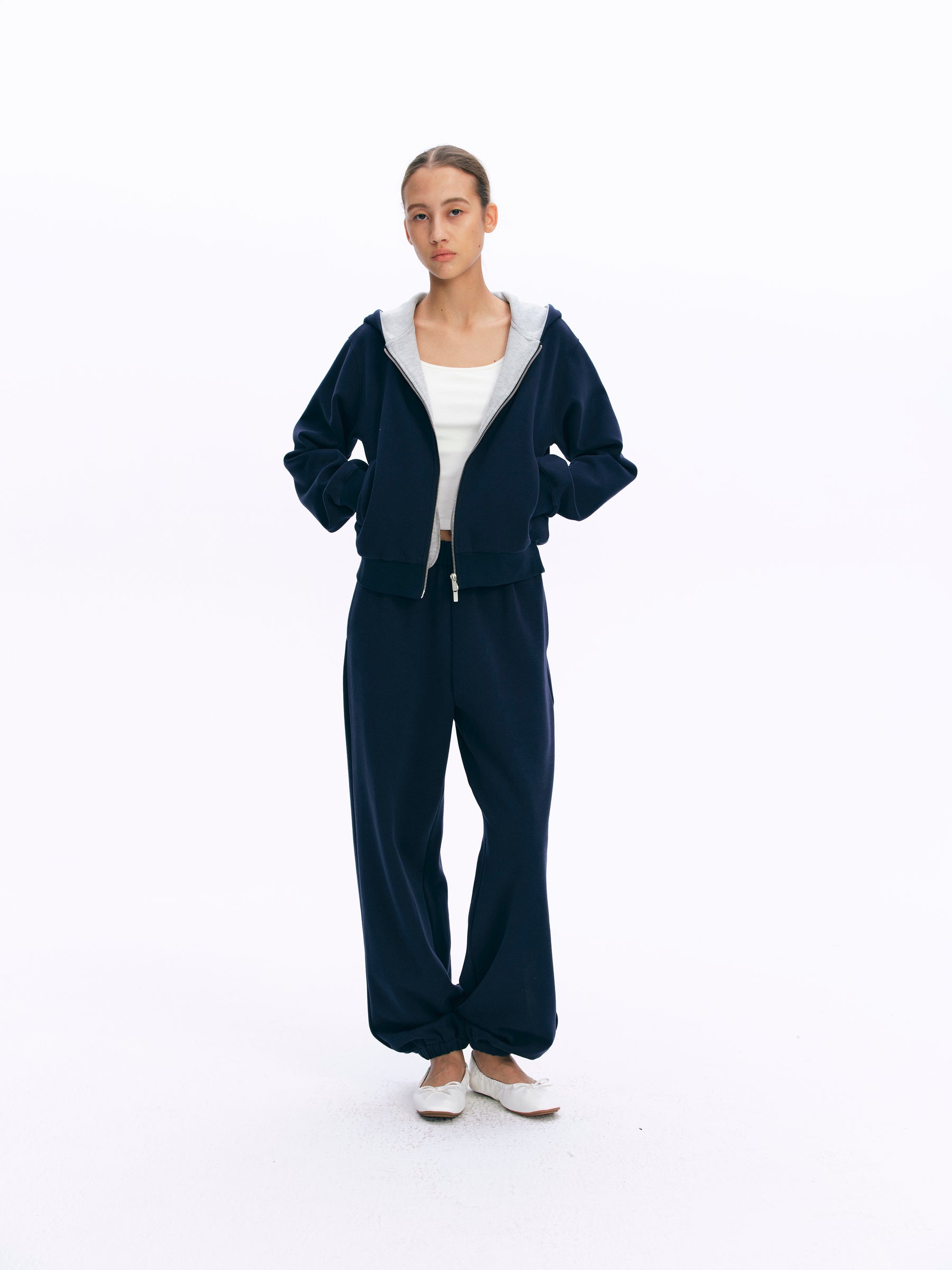 Mid-Rise Elastic Cuff Jogger Pants blue
