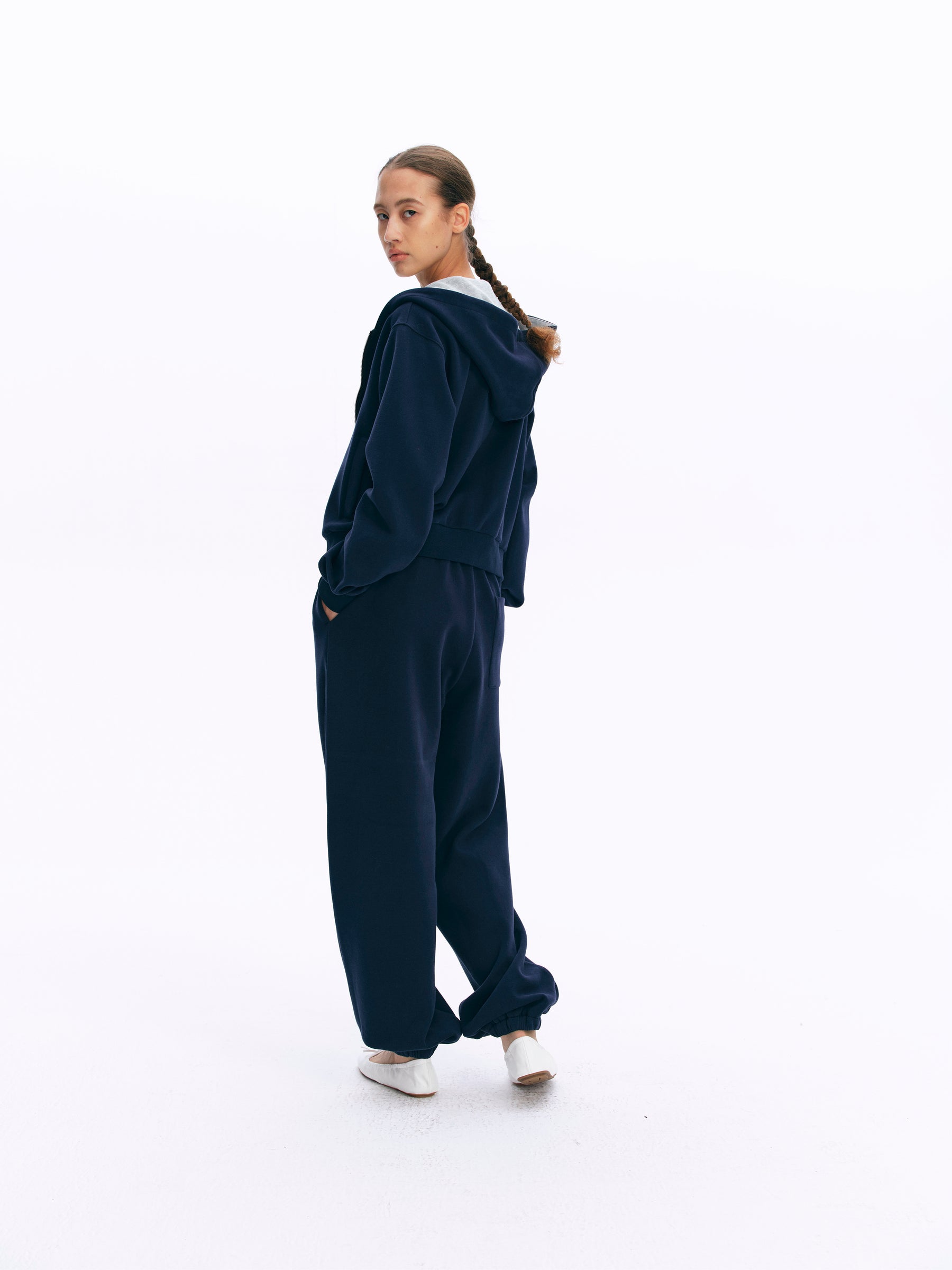 Mid-Rise Elastic Cuff Jogger Pants blue