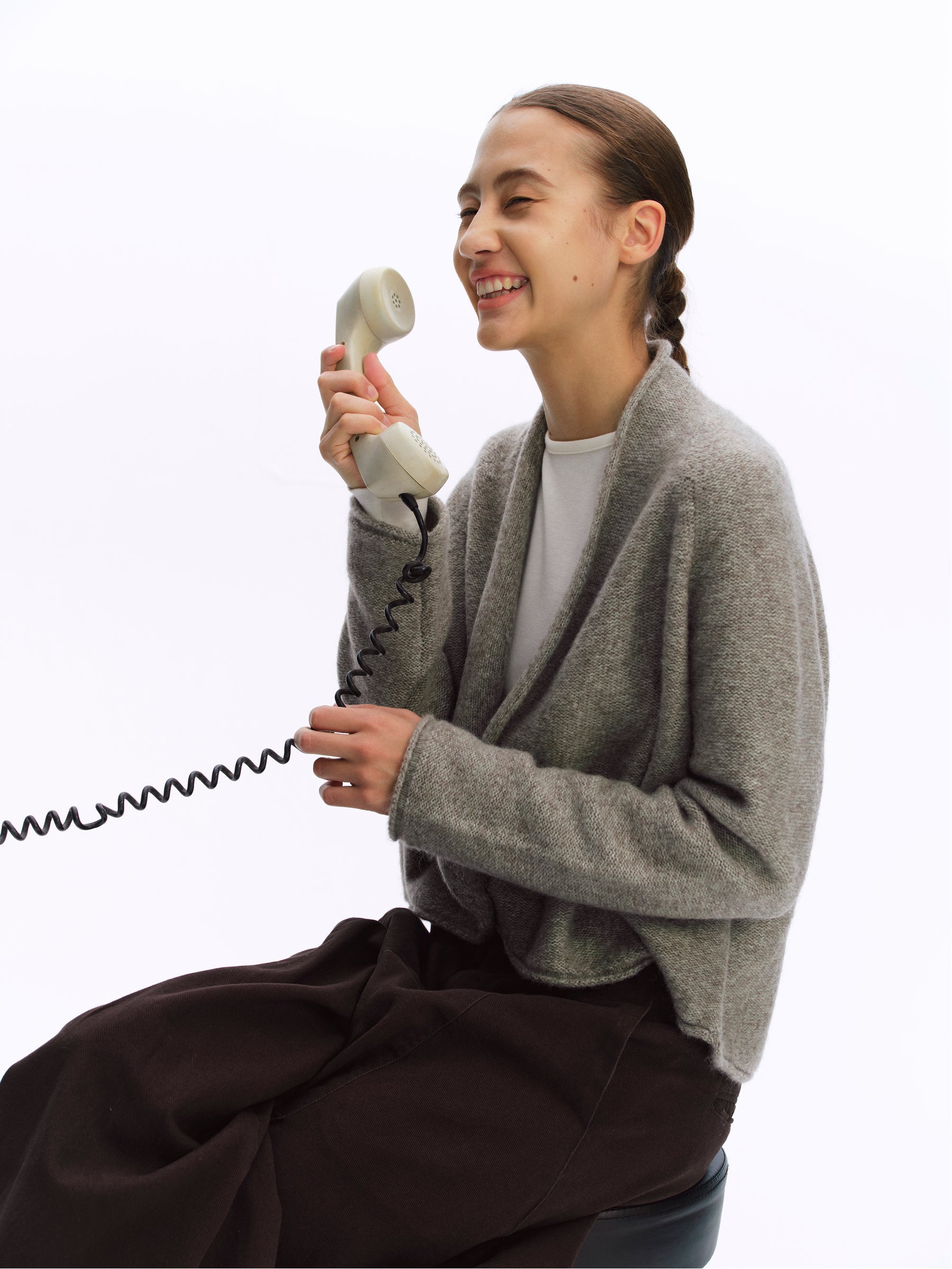 Wool Blend Curved Placket Knit Coat sage green