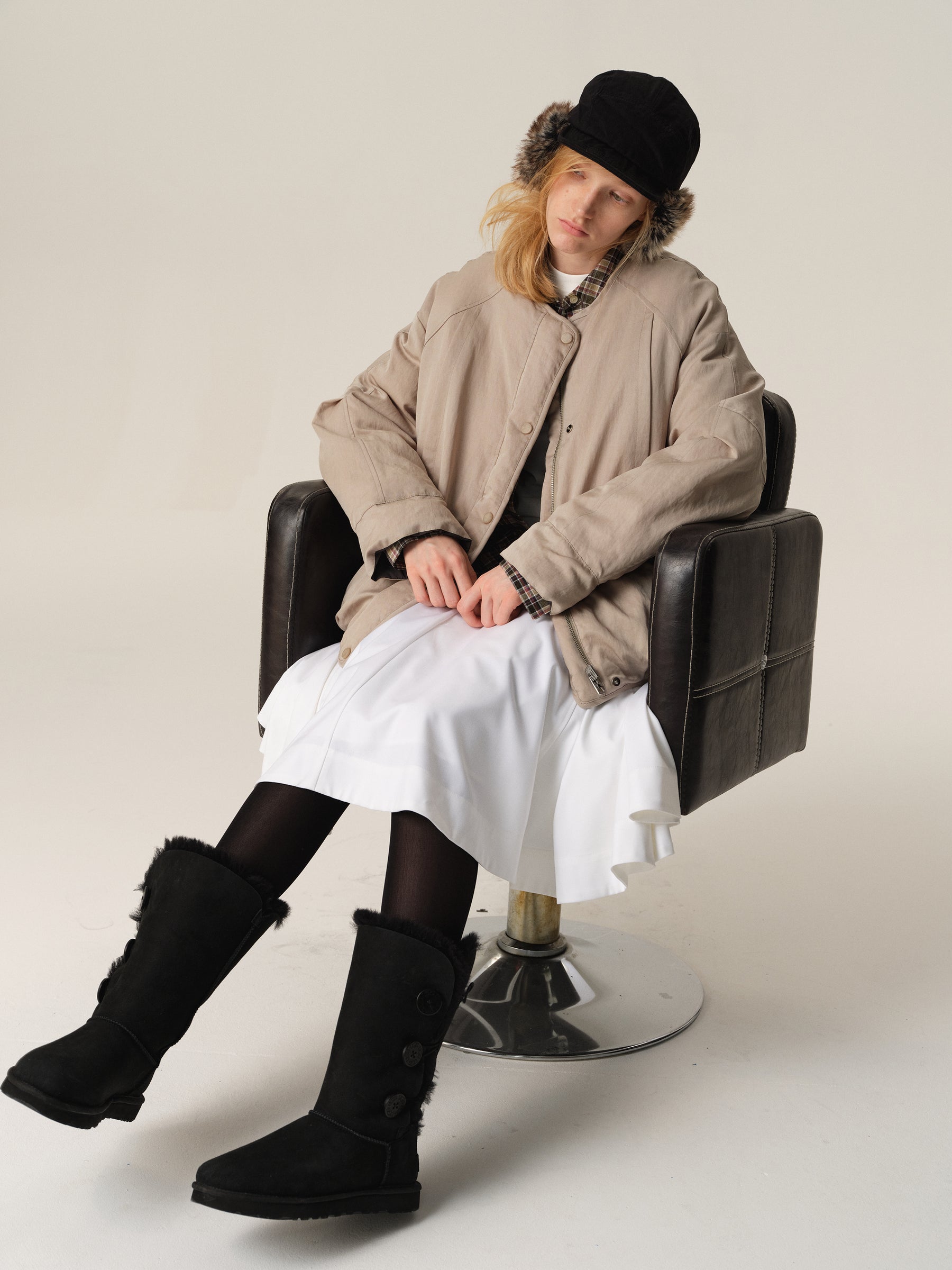 Diamond Quilt Reversible Crewneck Puffer Jacket black diamond quilt