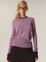 100% Merino Wool Color-Block Mock Two-Piece Knit Sweater purple