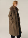 Detachable Fur Hood Utility Long Puffer Coat sage green