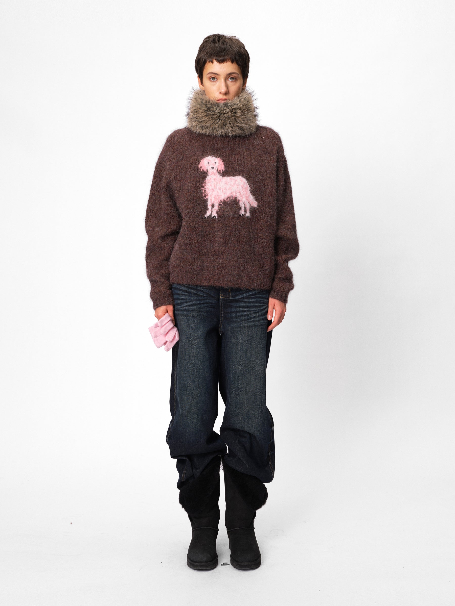 Pink Puppy Jacquard Alpaca Wool Pullover mocha