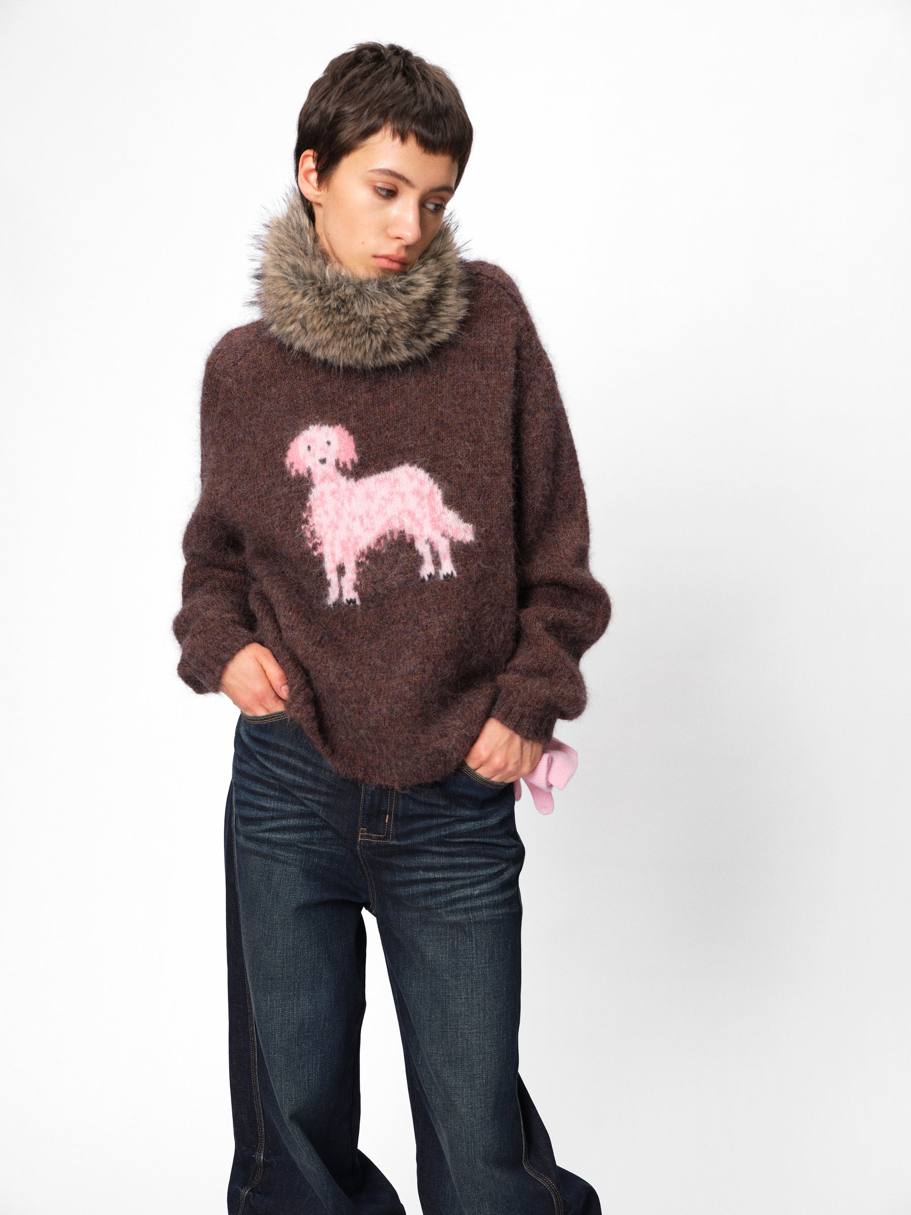 Pink Puppy Jacquard Alpaca Wool Pullover mocha