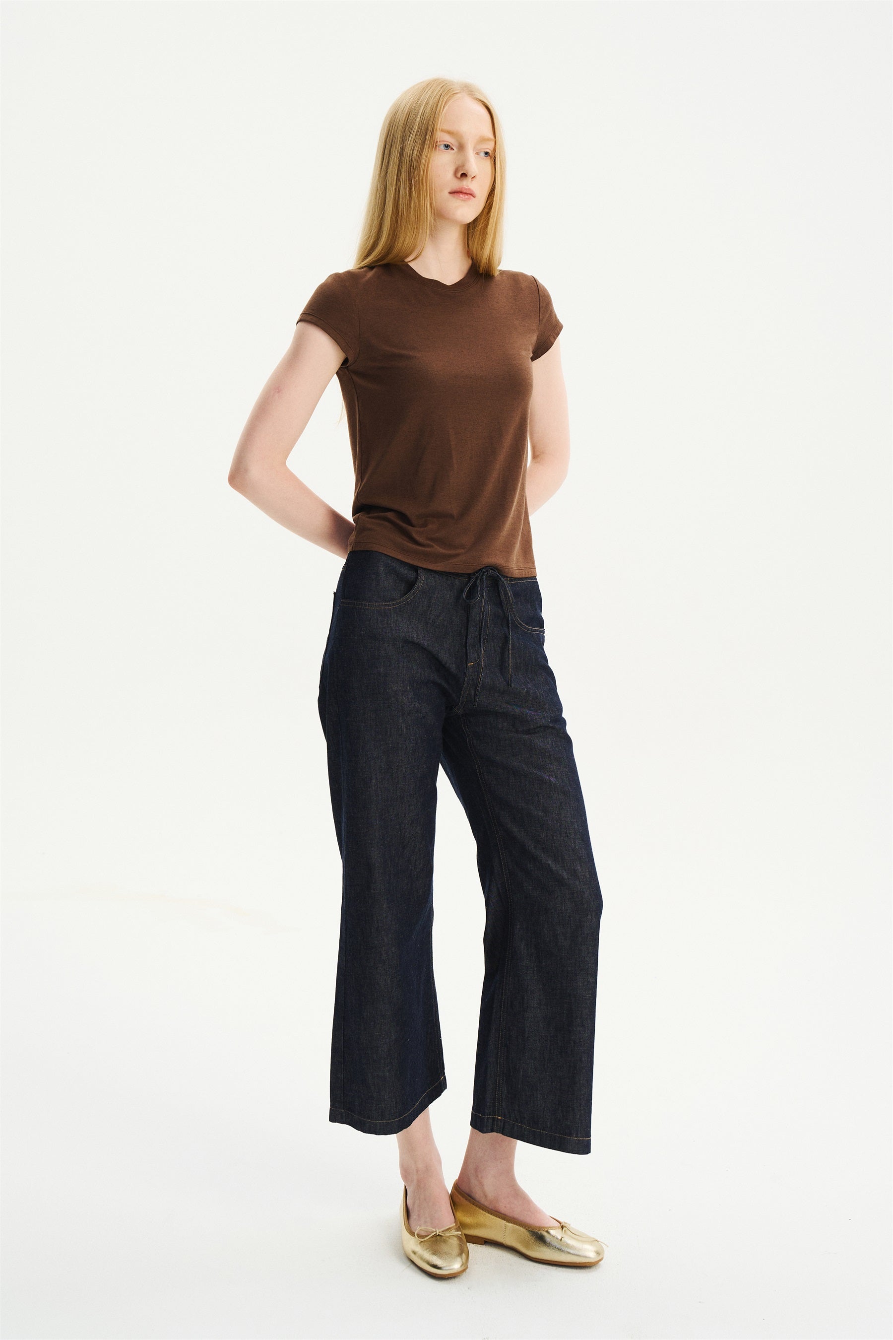 Essential Crew-Neck Short-Sleeve T-Shirt Chocolate Brown