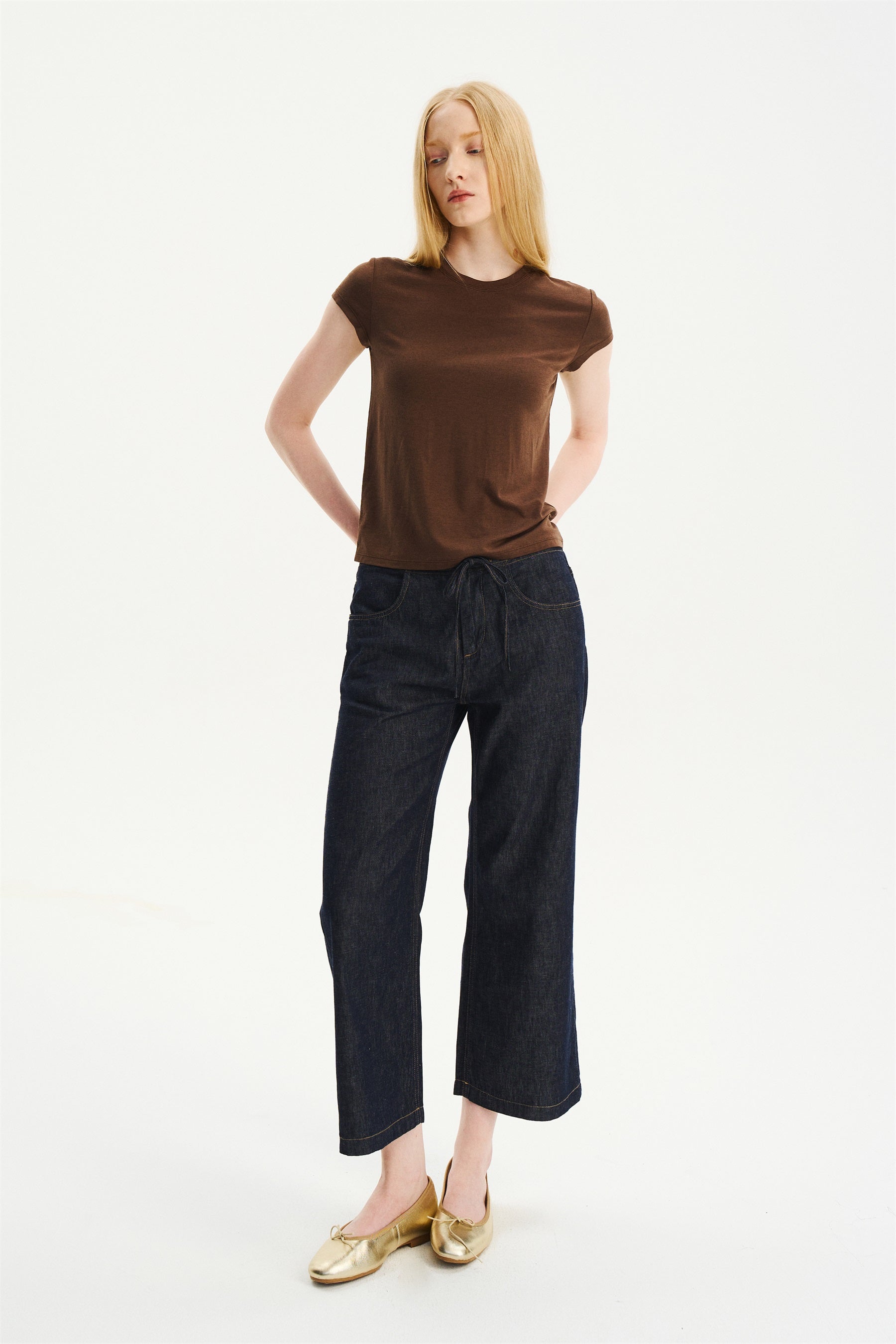 Essential Crew-Neck Short-Sleeve T-Shirt Chocolate Brown
