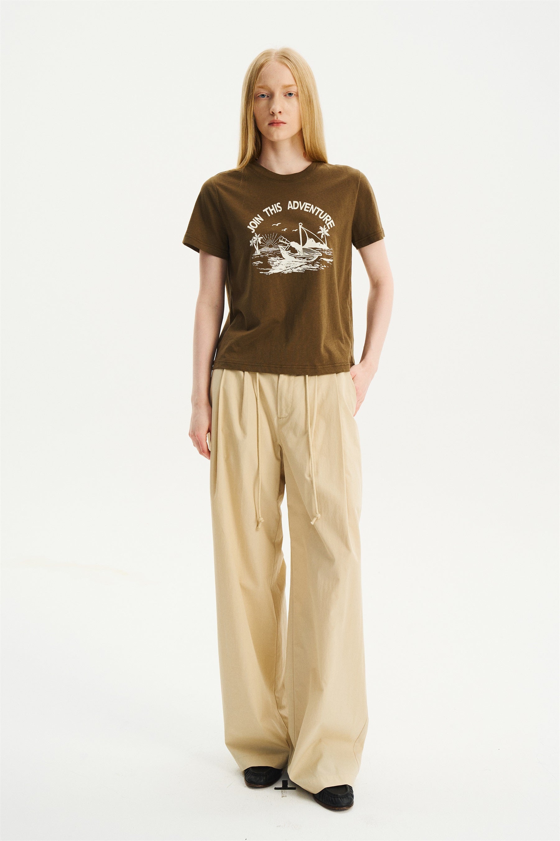 Relaxed Nautical Print Short-Sleeve T-Shirt Army Green